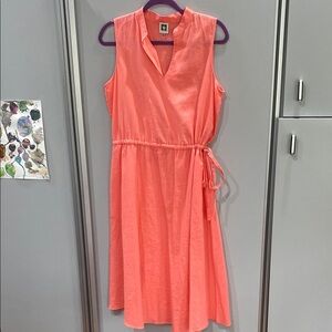 Anne Klein Pink Wrap Midi Dress with Tie Front